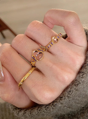 镀925银新品新款珐琅葫芦紫色叠