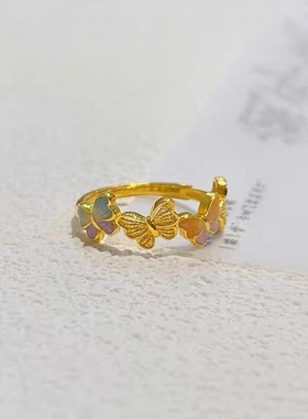 镀925银新品新款新中式珐琅蝴蝶