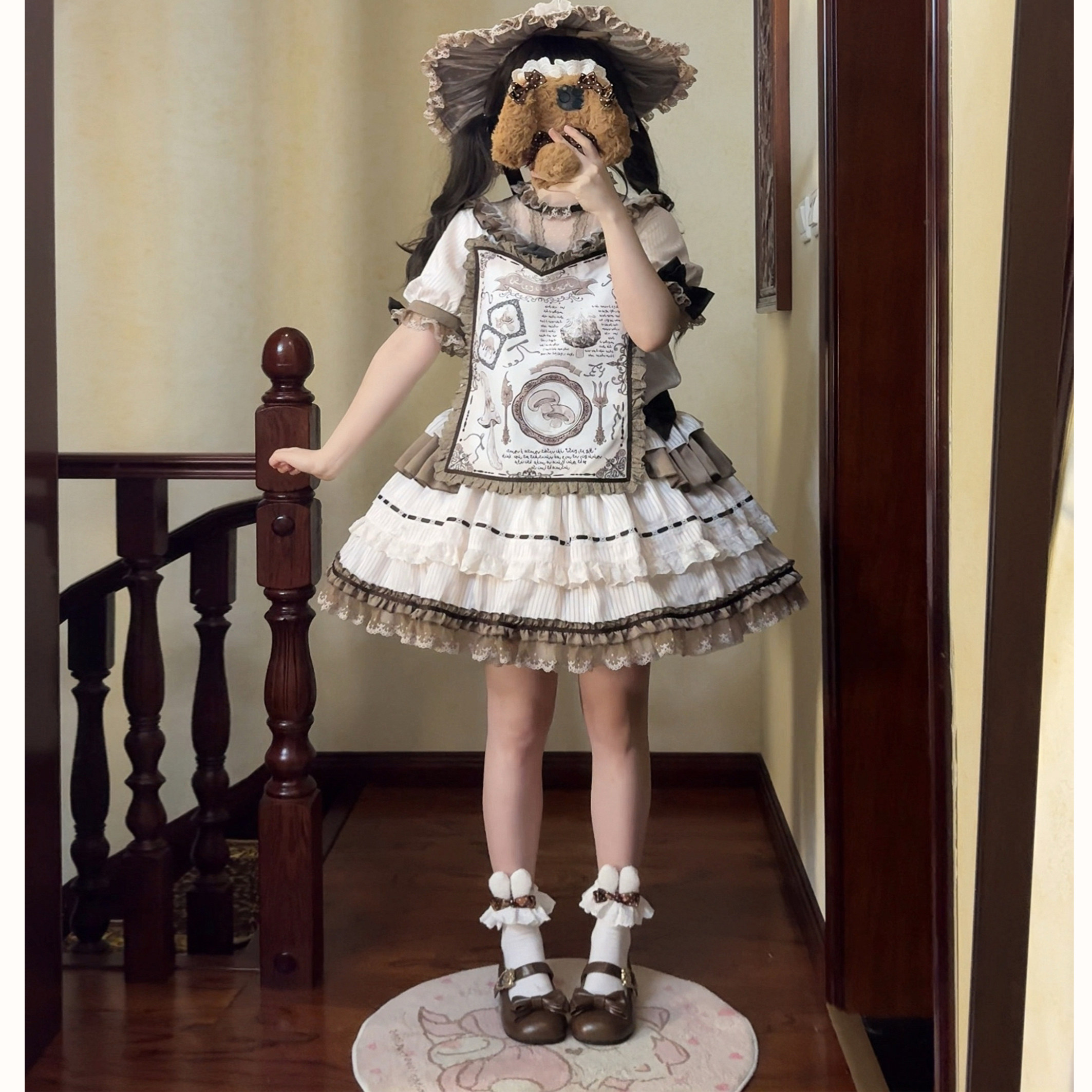 【菇噜菇噜】 桃兔兔原创设计低腰doll感洛丽塔lolita洋装op裙子
