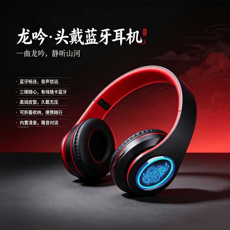 2026新款无线头戴式蓝牙耳机重低音降噪听歌跑步运动男生电脑耳麦