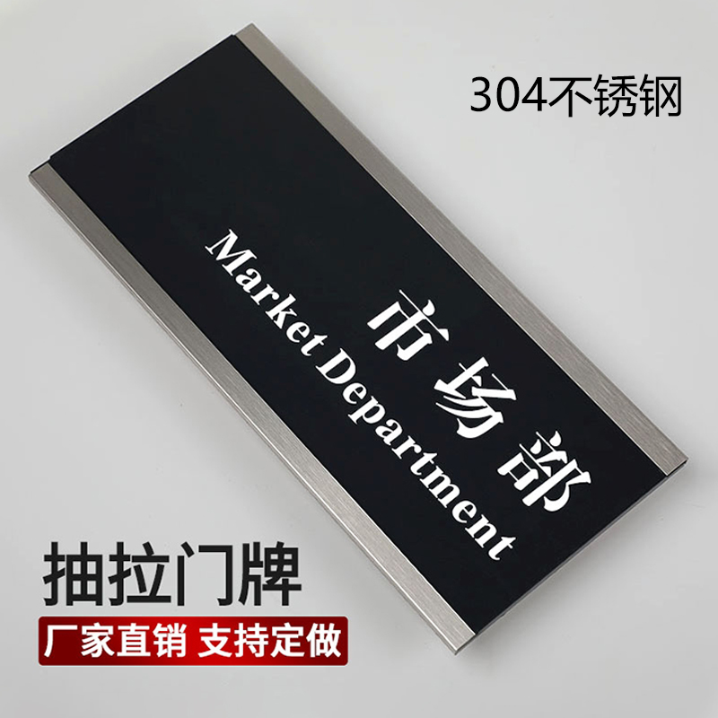 不锈钢科室牌门牌可更换激光标识