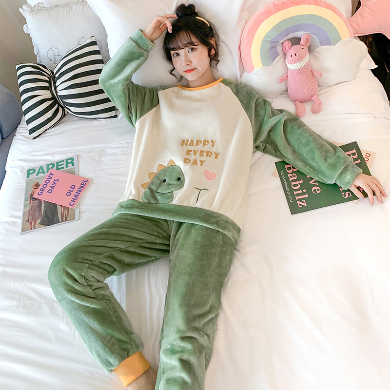 冬季珊瑚绒保暖家居服新款可外穿