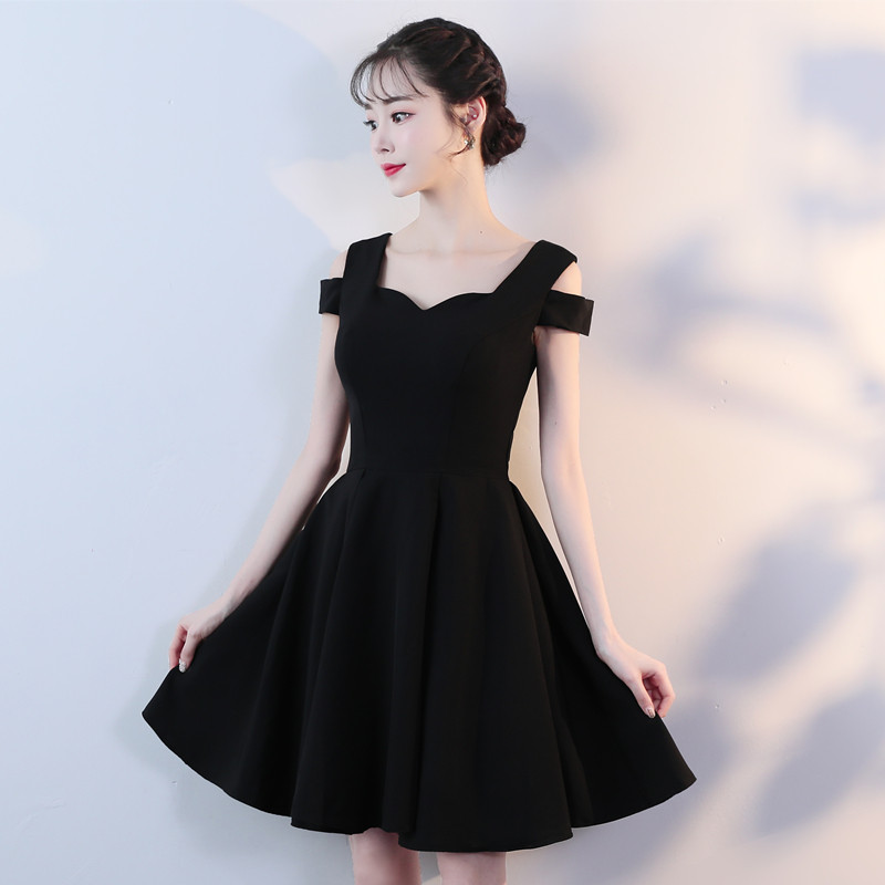 黑色晚礼服2020新款春季显瘦聚会宴会小礼服短款女生日派对连衣裙