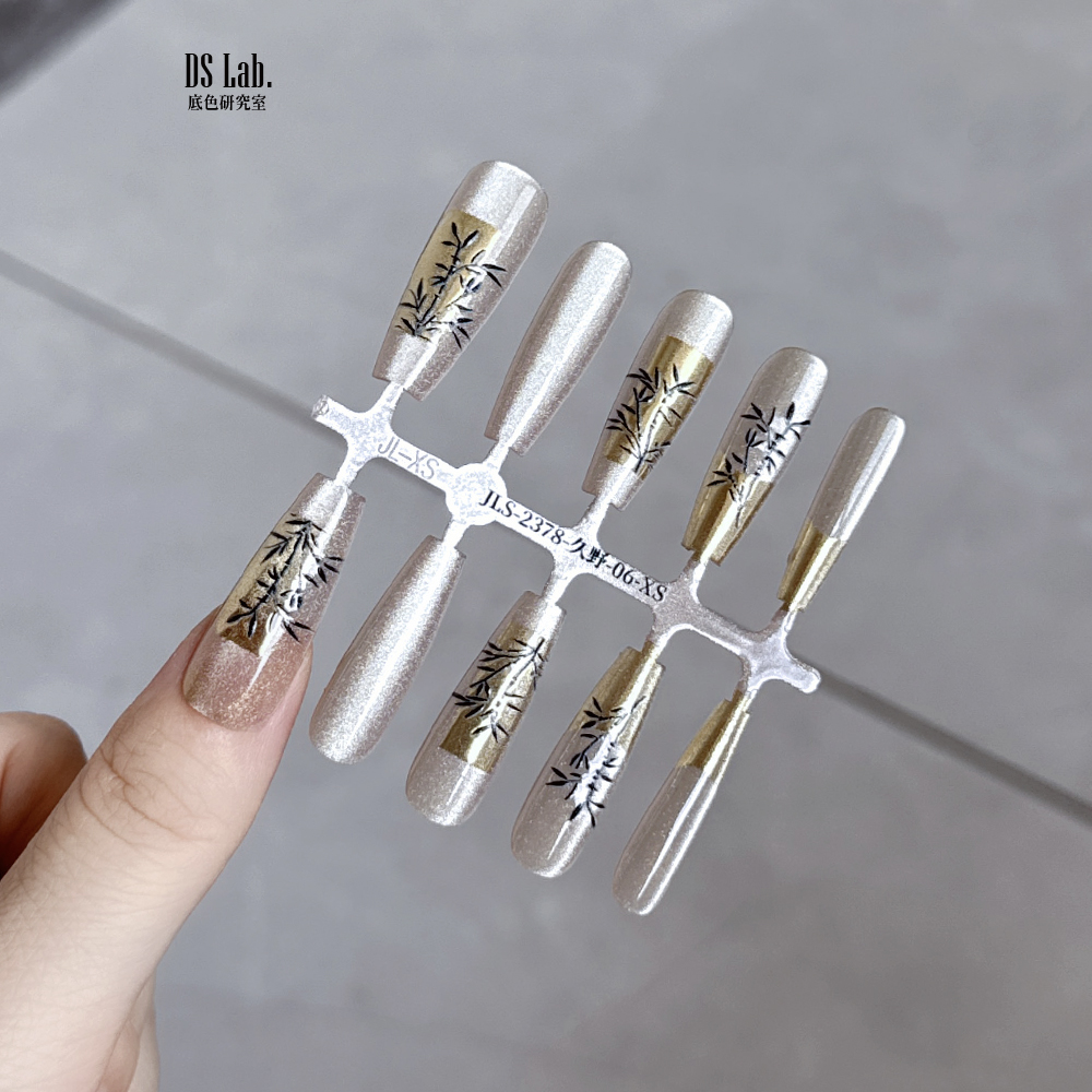 极美超长甲手绘中国风旗袍美甲