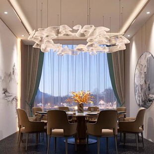 高档饭店包厢吊灯简约现代餐饮包间餐厅宴会厅酒店大堂别墅大厅灯