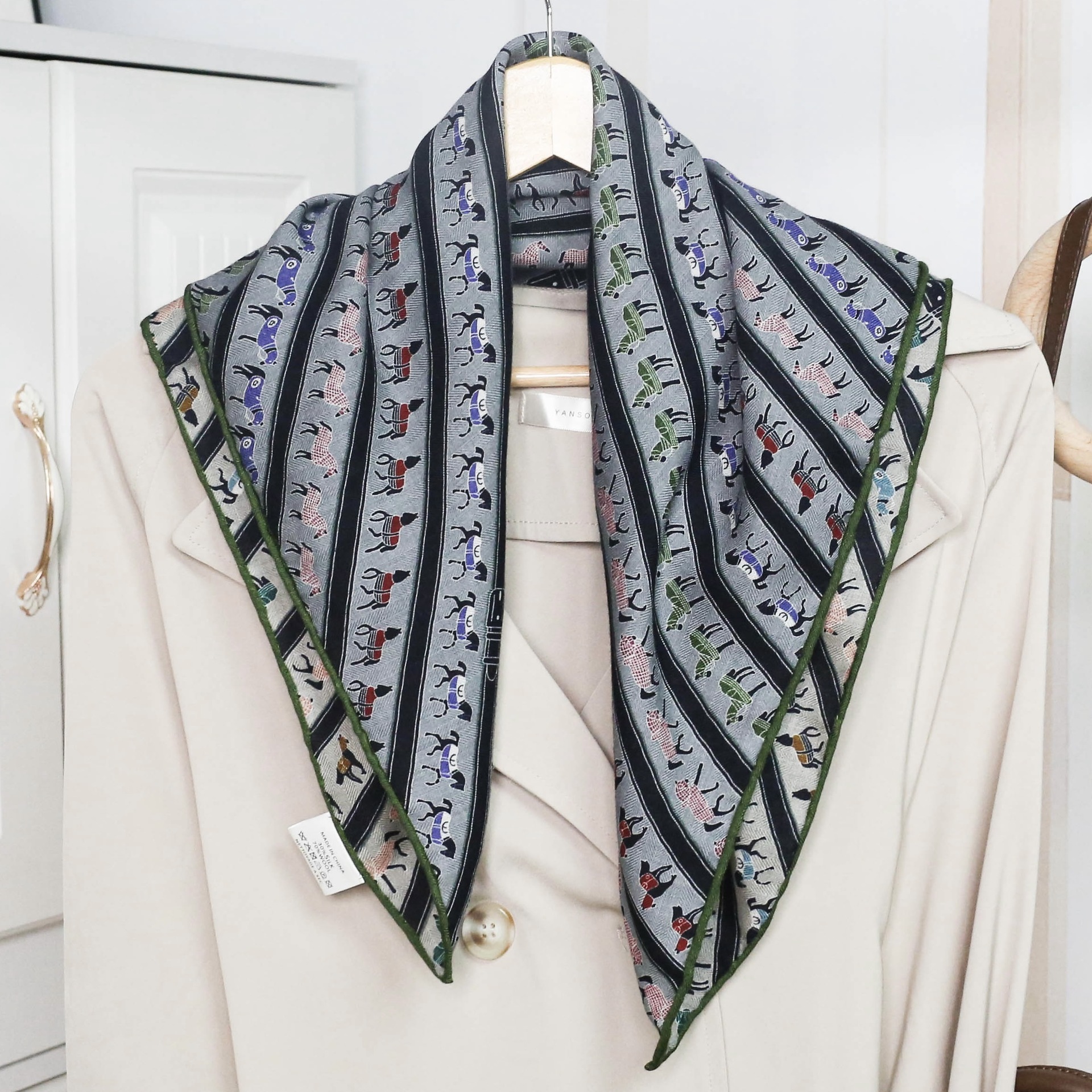 骏马真丝羊毛双面复古