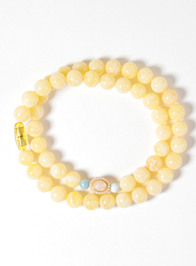 白花圆珠DIY锁骨链