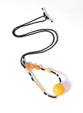 蜜蜡大圆珠项链