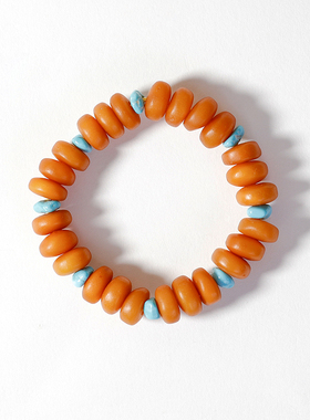 【爱华尚珠宝 双十一专场】蜜蜡绿松手串