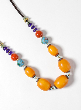 【爱华尚珠宝 双十一专场】古董蜡枣珠项链