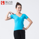 成人舞蹈衣服显瘦练功服女 领修身 舞之恋现代舞上衣春夏新款 短袖