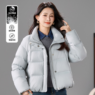 小个子短款立领羽绒服女2025年冬装新款宽松大码加厚保暖减龄外套