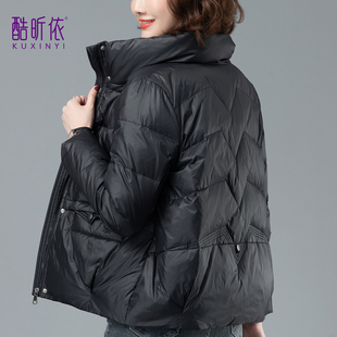 短款立领羽绒服女2024年冬季新款宽松大码小个子休闲加厚爆款外套