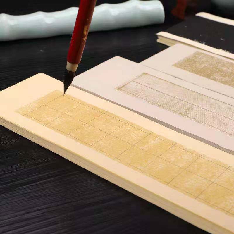 蜡染小楷临帖一笔信笺半生熟宣纸练字润墨不洇作品香矢车菊约书房