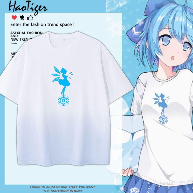 东方Project动漫琪露诺周边同款cos服短袖T恤男女夏季二次元上衣