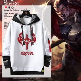 lol联盟游戏周边诺手诺克萨斯标志连帽卫衣男女秋冬宽松假两件潮