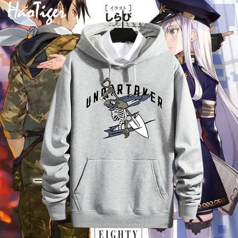 86不存在的地域战区动漫周边送葬者undertaker标志连帽卫衣男衣服