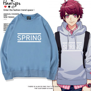 A3!满开剧团 佐久间咲也动漫周边圆领卫衣男女二次元秋冬上衣服潮