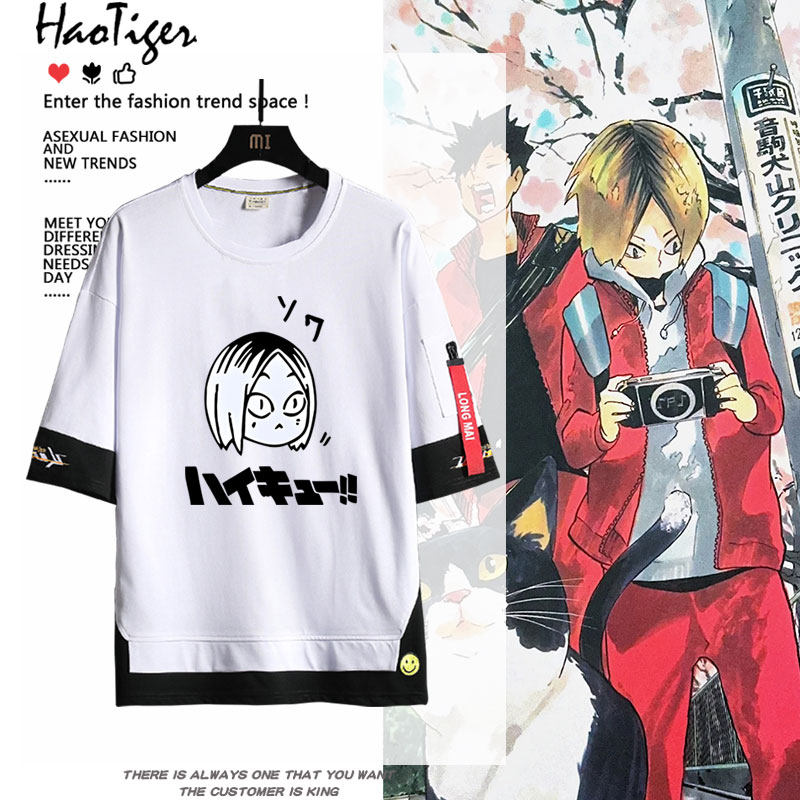 排球少年动漫周边联名孤爪研磨同款夏季短袖T恤男女二次元上衣服