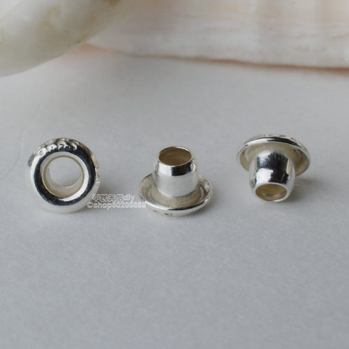 路路通珍珠玉石鸡眼扣纯银