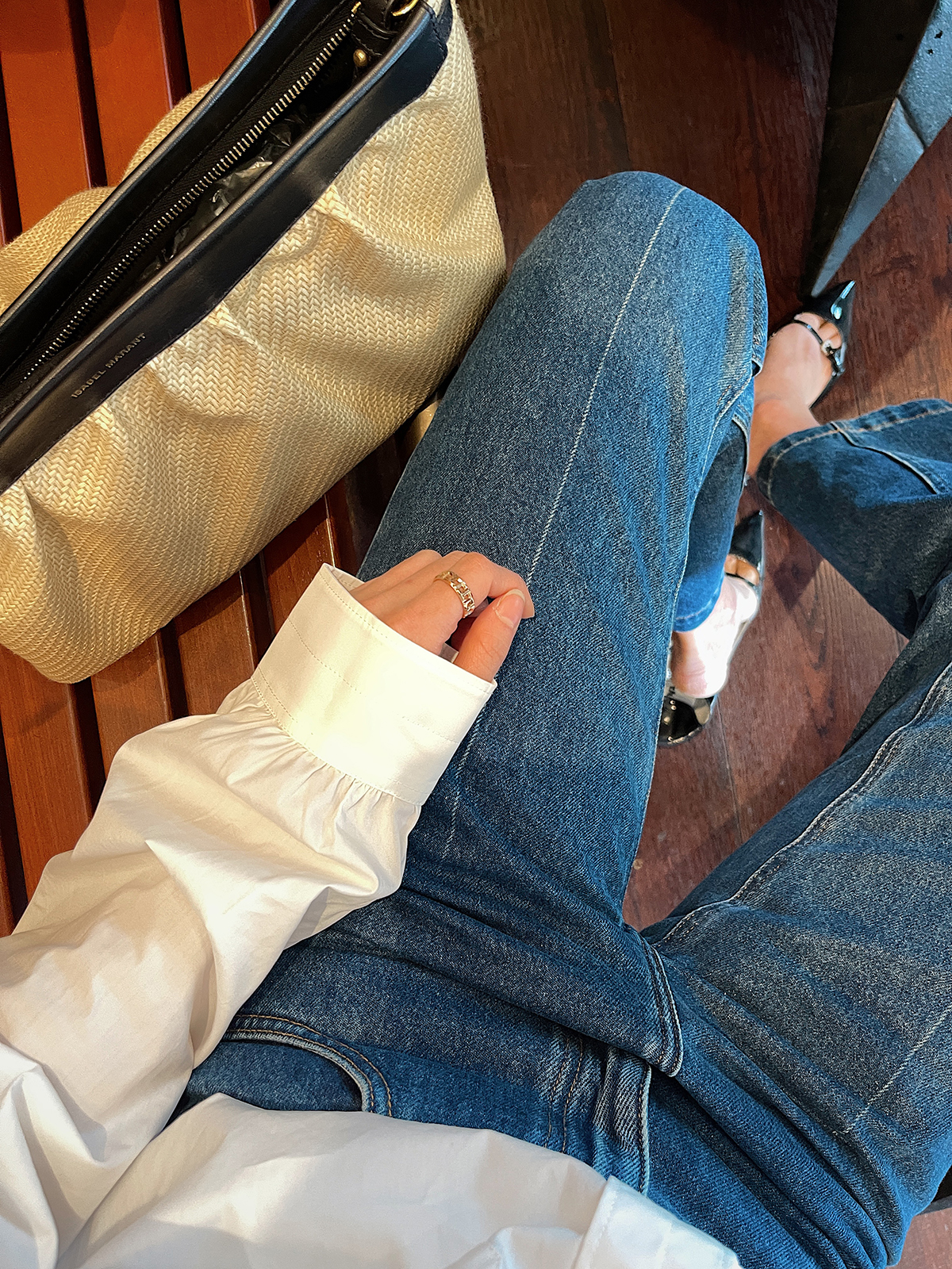 醇正复古蓝牛仔裤柔软牛仔棉