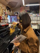 remerci 维也纳唱片店复古miu风美拉德麂皮绒西部飞行员夹克外套