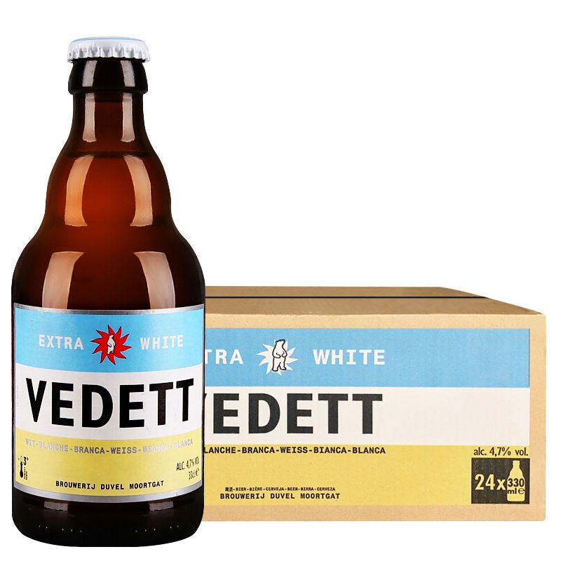 整箱 比利时风味白熊啤酒330ml*24瓶VEDETT Extra White 白熊啤酒
