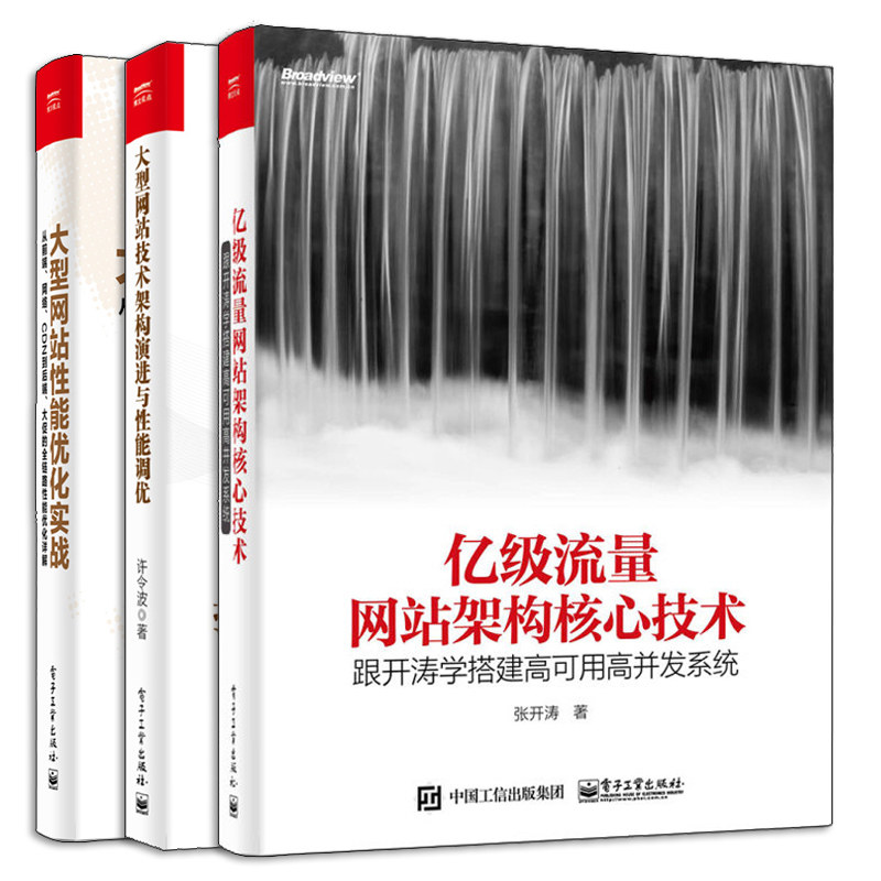 亿 流量网站架构核心技术+大型网站性能优化实战+大型网站技术架构演进与性能优化 3册 大型网站框架架构开发性能优化图书籍