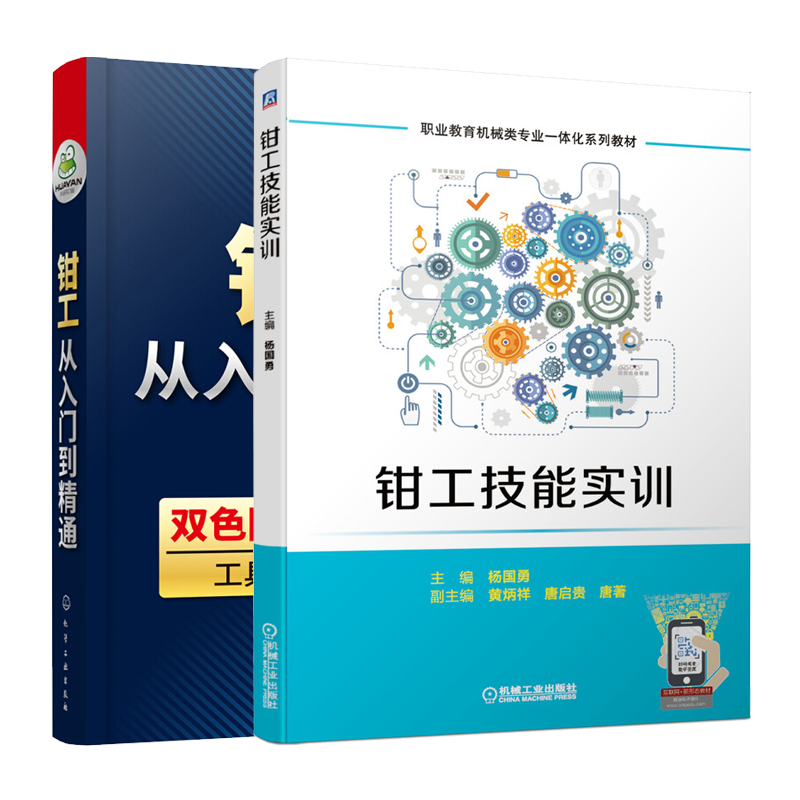 钳工技能实训 杨国勇+钳工从入门到通 2册 钳工机械识图知识工艺学与技能操作技巧 职业教育机械类专业一体化系列教材图书籍