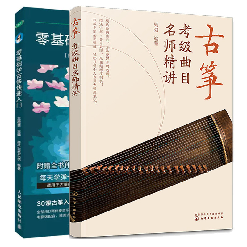 古筝考级曲目讲 高阳+零基础学古筝快速入门 王薇茜 2本图书籍