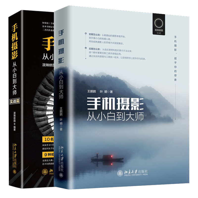 手机摄影从小白到大师+实战篇 2册 手机摄影前期怎么拍后期怎么修图 摄影艺术拍摄技巧书 手机摄影从入门到精通自学教程图书籍
