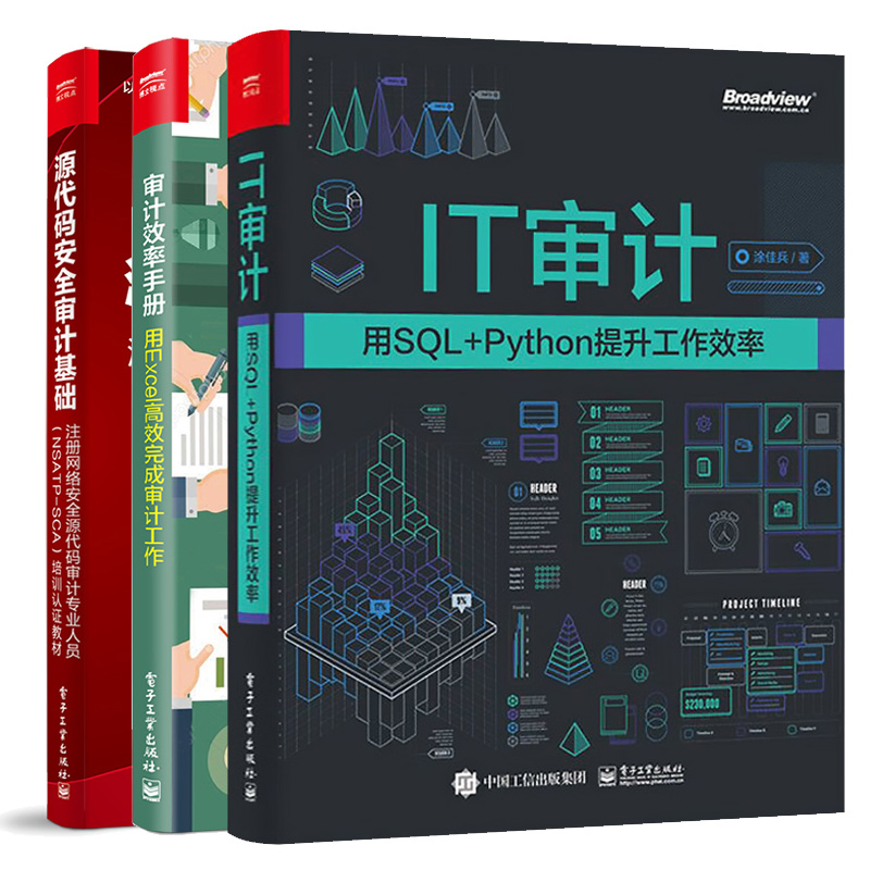 IT审计用SQL+Python提升工作效率+源代码审计基础网络源代码审计业人员NSATP-SCA教材+审计效率手册用Excel完成审计工作