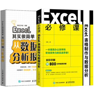 2册 从数据到分析报告 Excel其实很简单 Excel职场小白从入门到通 Excel之函数公式 Excel修课 表格制作数据透视表办公软件教程书