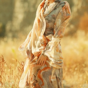 沙漠旅游拍照头巾埃及敦煌异域风棉麻丝巾披肩围巾薄女防晒沙滩巾