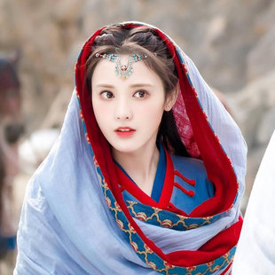 小枫同款民族风披肩西藏茶卡盐湖沙漠旅游拍照围巾女双层丝巾防晒