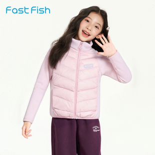 快鱼2025年冬季童装新款羽绒衣保暖御寒外套排骨压线轻薄羽绒服