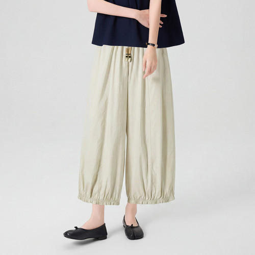 夏花宽松苞灯笼裤小个子九分裤女