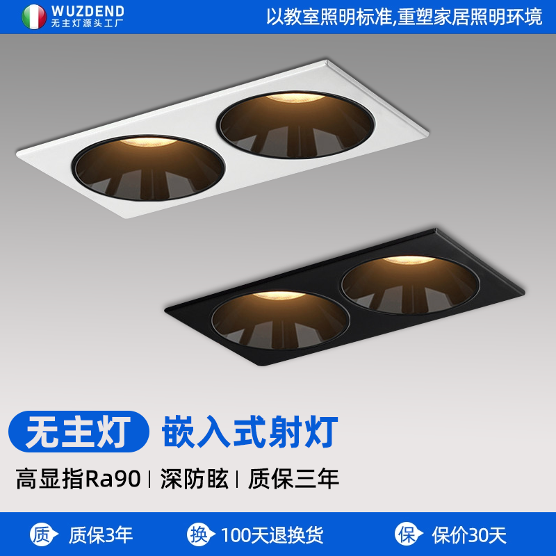 防眩光led筒灯嵌入式双头斗胆灯