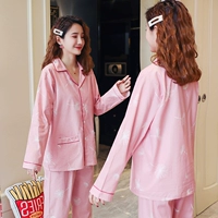 Bộ đồ ngủ cotton dài tay mùa xuân và mùa thu Xiashuo Cotton Bộ dịch vụ gia đình - Bộ Pajama pijama lụa