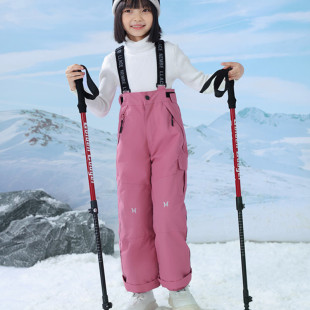 儿童背带羽绒裤女童外穿洋气新款冬季加厚中大童女孩滑雪裤潮