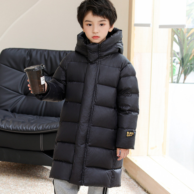 长款加厚男女童过膝保暖羽绒服