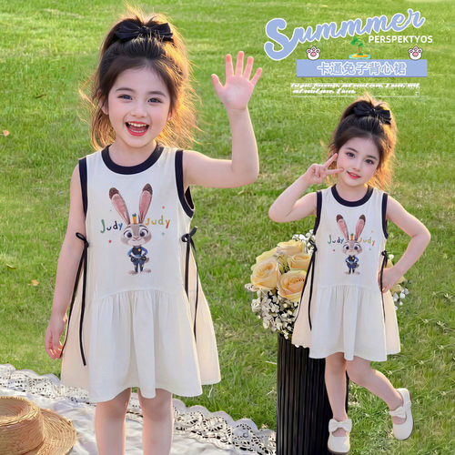 女童连衣裙夏季2026新款儿童洋气时髦网红韩版背心裙女孩夏装裙子