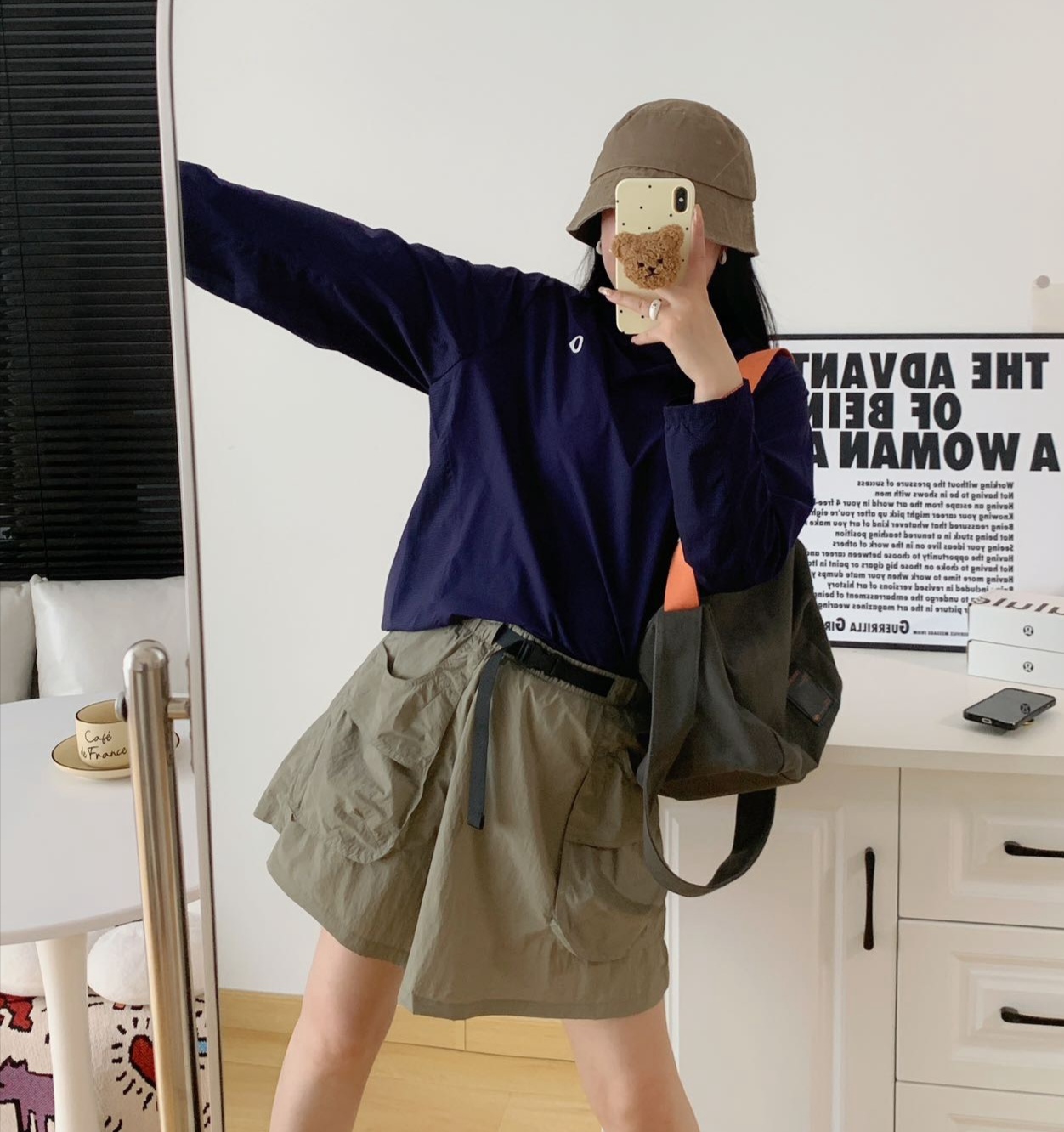 素高品质夏季薄款零山系户外轻量梭织女士时尚休闲工装裙裤口袋然