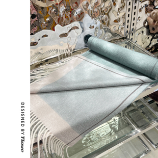 5908秋冬季保暖羊绒围巾女士时尚百搭加长款出街潮流围脖30*180cm