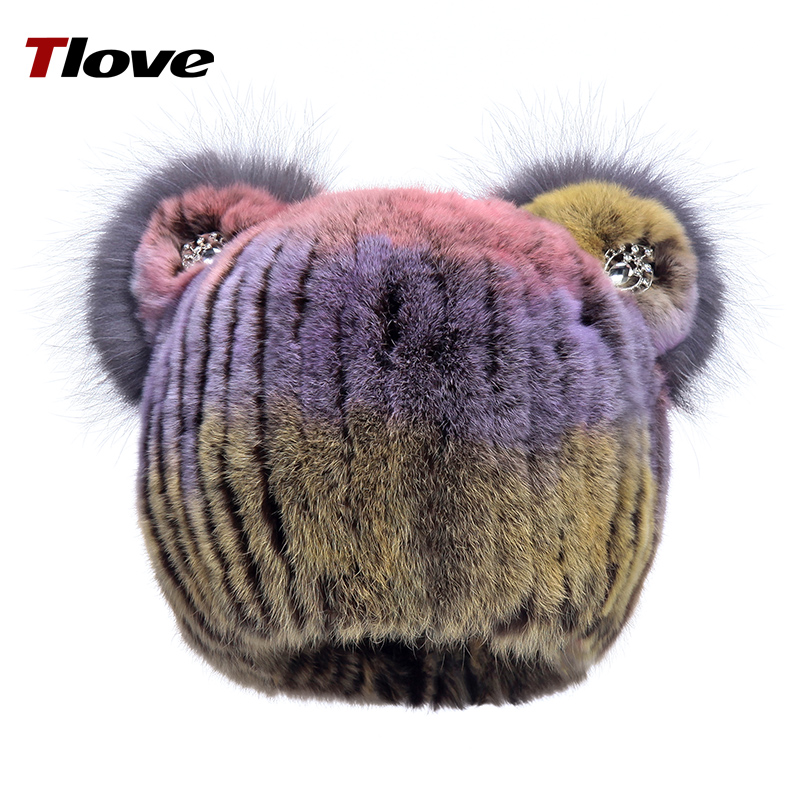 可爱tlove獭兔毛皮草儿童帽子
