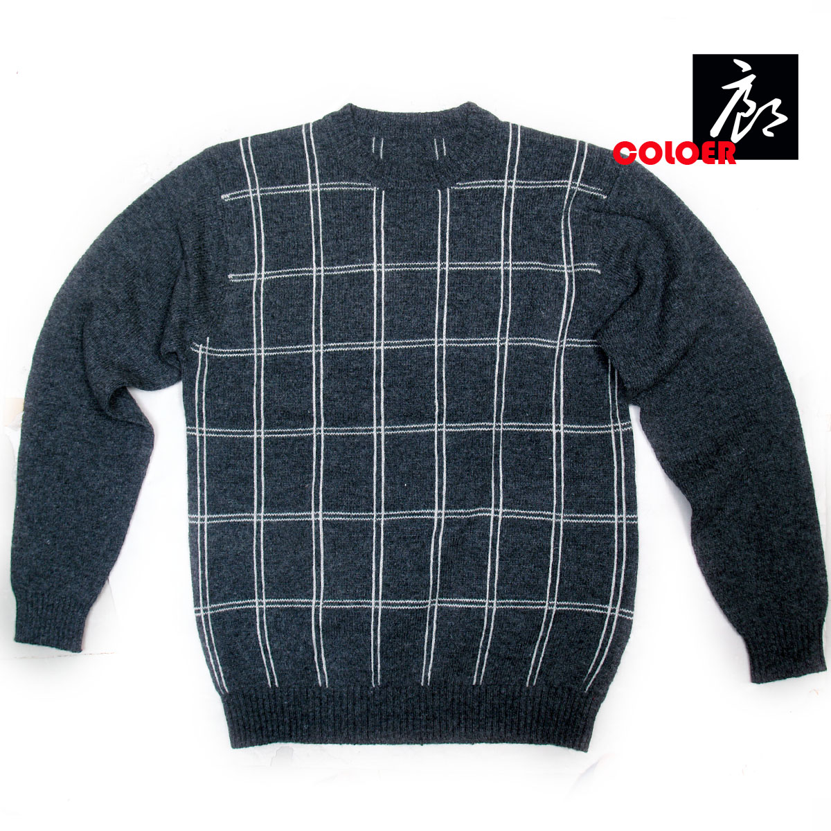 春秋经典格子套头长袖保暖薄毛衣