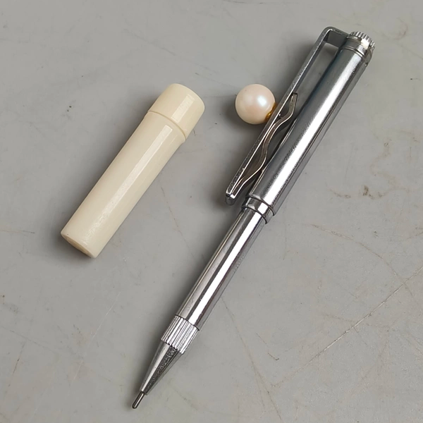 日本回流创意美术生随身便携珍珠胸针发夹领带夹伸缩自动铅笔