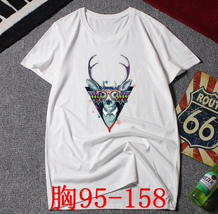 短袖 T恤男式 胸95 春夏季 158 打底衫 加肥加大码 印花体恤衫 男装 时尚