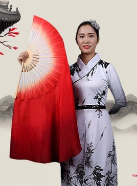 抬龙王酒红色万疆舞蹈扇子大双面微山湖九儿秧歌古典舞广场跳舞扇