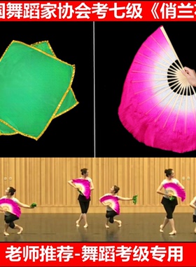 中国舞协考级七级俏兰花扇子八级安徽十级花鼓灯舞韵道具手绢舞蹈